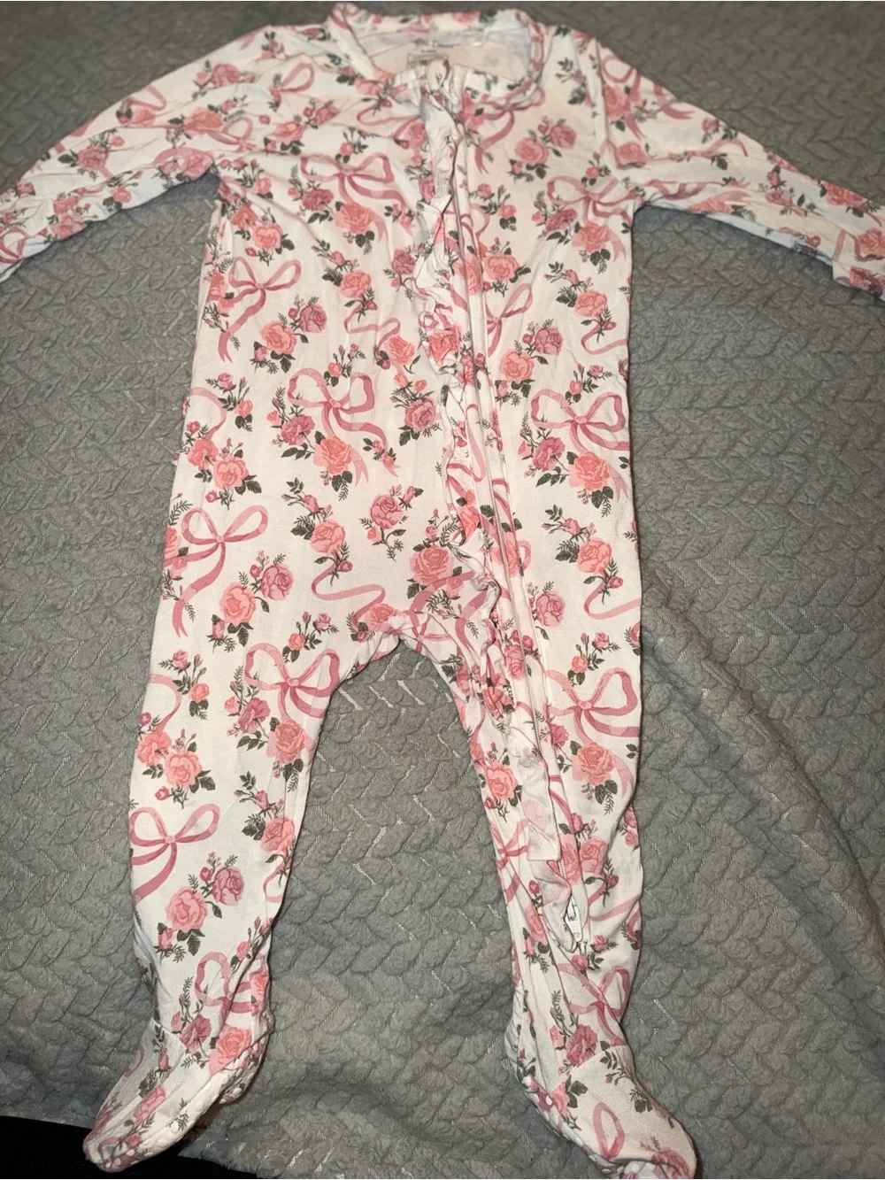 2 baby girl bamboo pjs